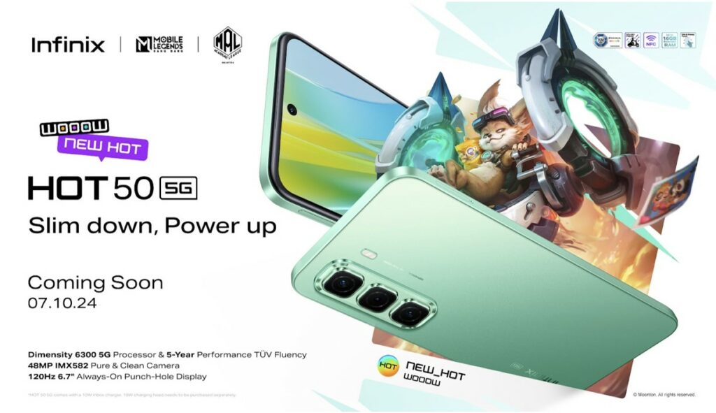 Infinix Hot 50 5G: The Strongest 5G Smartphone in Its Price Range Launching 7 October