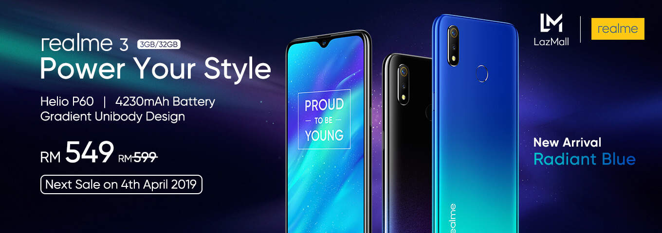 Read more about the article Realme 3 in Radiant Blue To Go On Sale On Lazada On 4 April