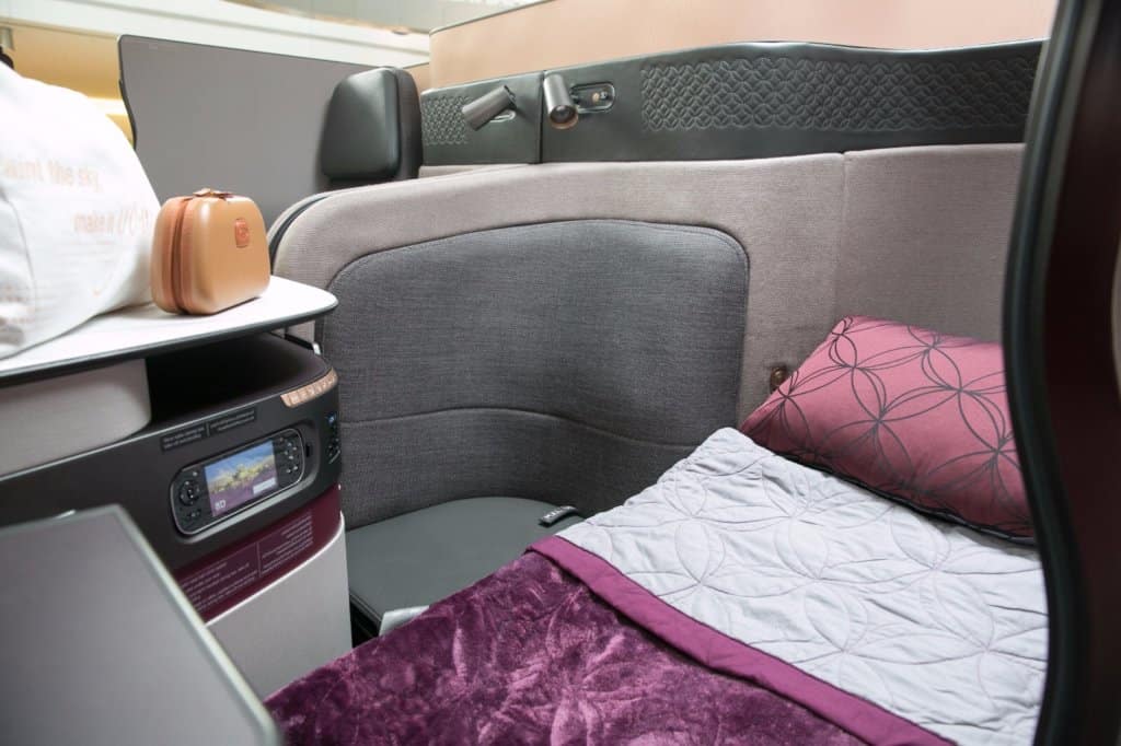 Qatar Airways Qsuite Privacy panels that stow away