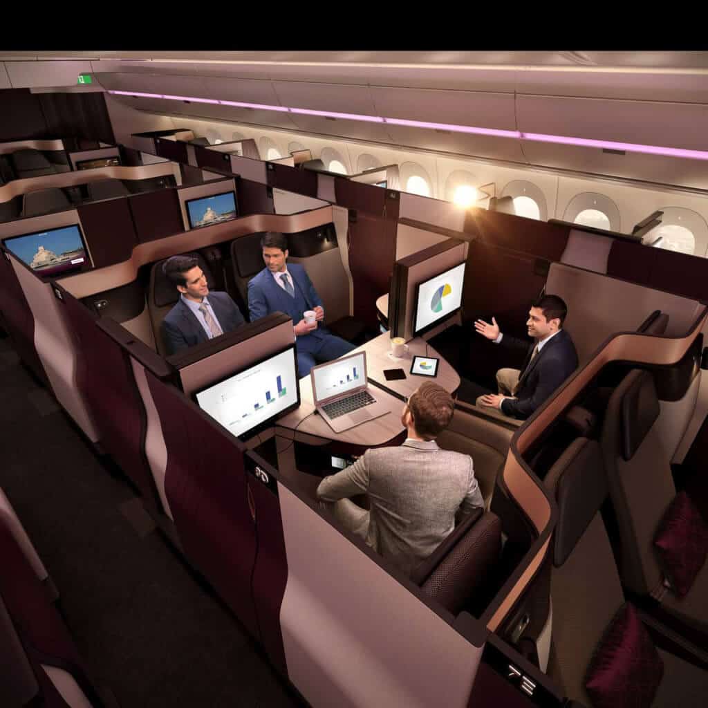 Qatar Airways Qsuite Quad Business Travellers