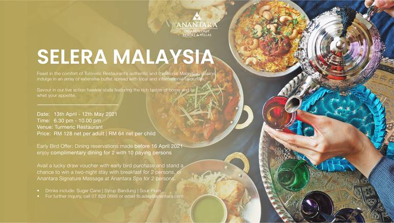 Celebrate Auspicious Moments at Anantara Desaru Coast Resort & Villas with delectable Selera Malaysia Menu at Turmeric Restaurant