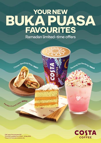 Cipta kenangan indah dan nikmati setiap detik bersama pada Ramadan dan Raya ini bersama Costa Coffee