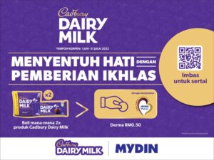 Read more about the article Cadbury Dairy Milk dan MYDIN Berganding Bahu Menghulurkan Bantuan kepada Enam Rumah Kebajikan