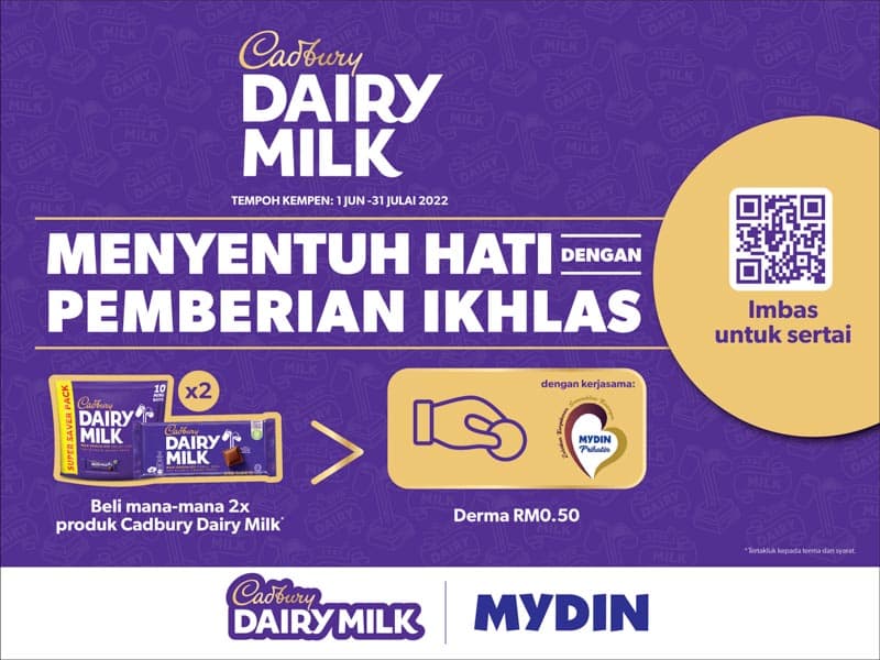 You are currently viewing Cadbury Dairy Milk dan MYDIN Berganding Bahu Menghulurkan Bantuan kepada Enam Rumah Kebajikan