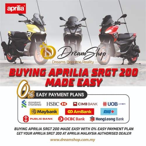 Dreamshop Collaborates With CIMB Bank To Offer 0% Easy Pay Plan Of Up To 60 Months For Aprilia Customers