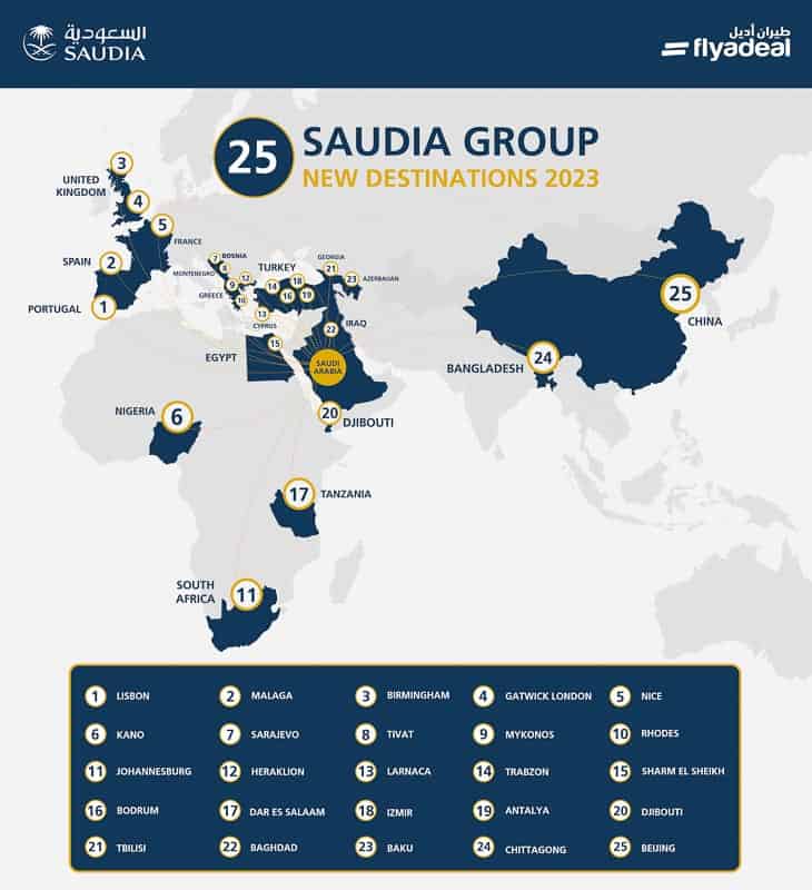 SAUDIA Group Mengumumkan Pelan Pengembangan Antarabangsa Dengan Menambah 25 Destinasi Baru
