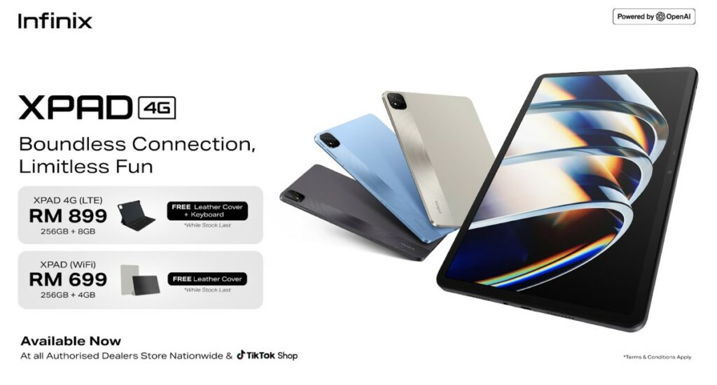 Infinix Unveils Its First-Ever Tablet Series, The XPad 4G in Malaysia