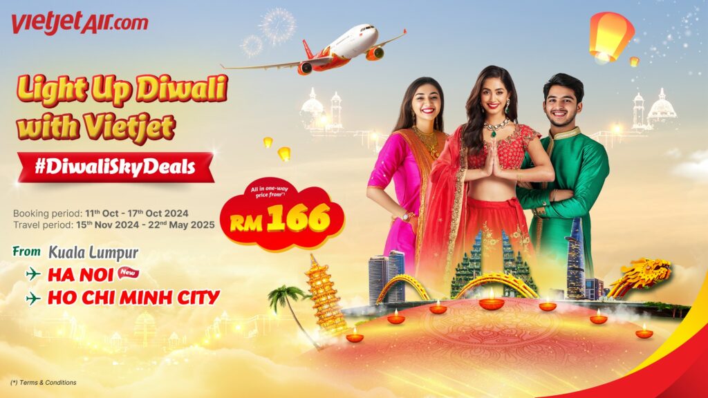 Illuminate your Diwali with Vietjet’s Spectacular Sky Deals Starting from RM166!