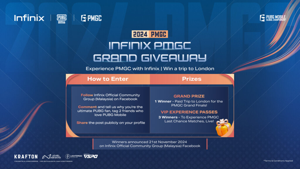 Grab The Chance to Experience The PMGC Grand Finals in London With Infinix!