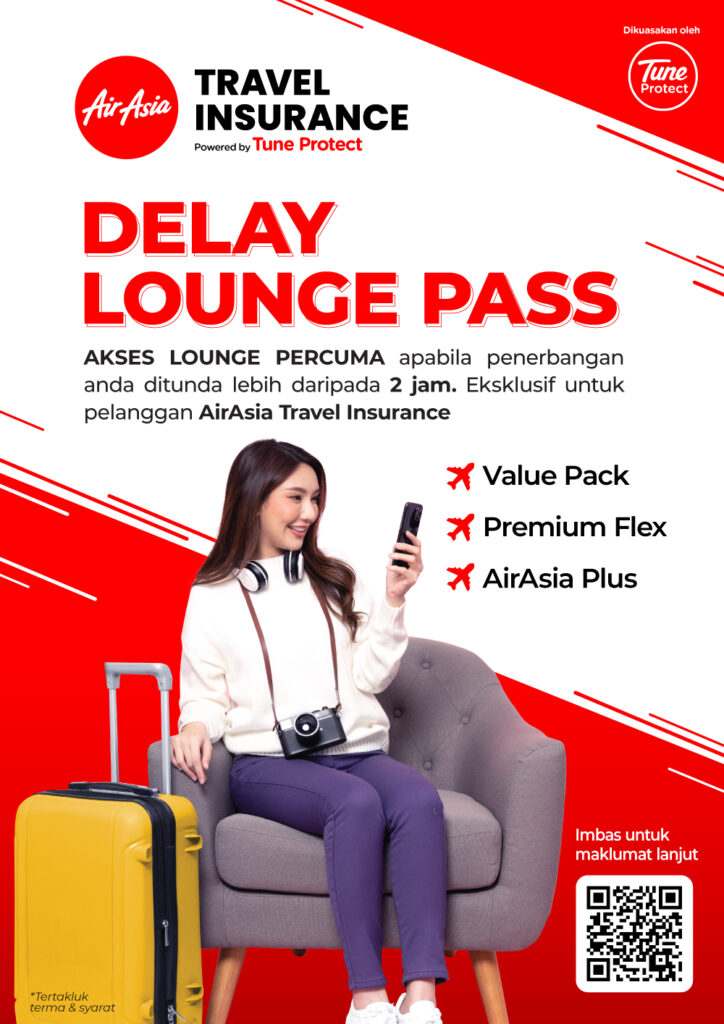 Ubah Pengalaman Penangguhan Penerbangan Delay Lounge Pass untuk Pelanggan Insurans Perjalanan AirAsia